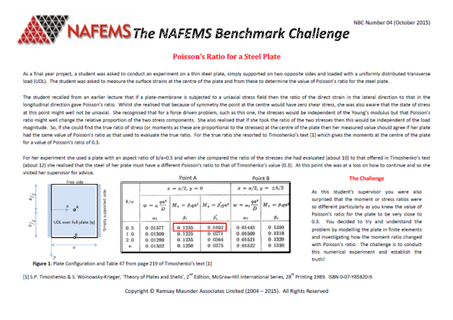 NAFEMS Benchmark Challenge Number 04