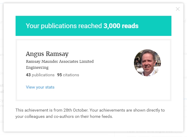 ResearchGate Mile Stone Reached