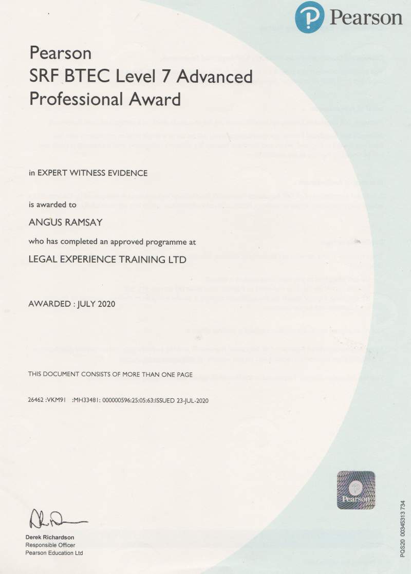 Angus Ramsay - Advanced Award in Expert Witness Evidence