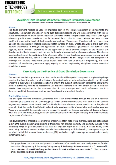 Avoiding Finite Element Malpractice through Simulation Governance